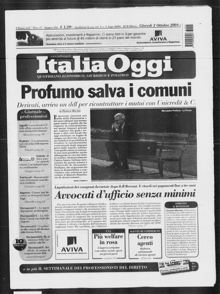 Italia oggi : quotidiano di economia finanza e politica